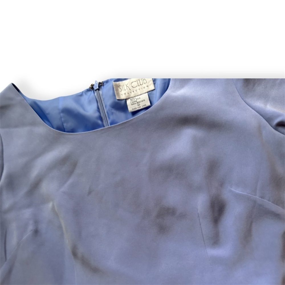 Silk Club Monaco silk dress in a blue/lilac color Women’s size 10 - Picture 4 of 7